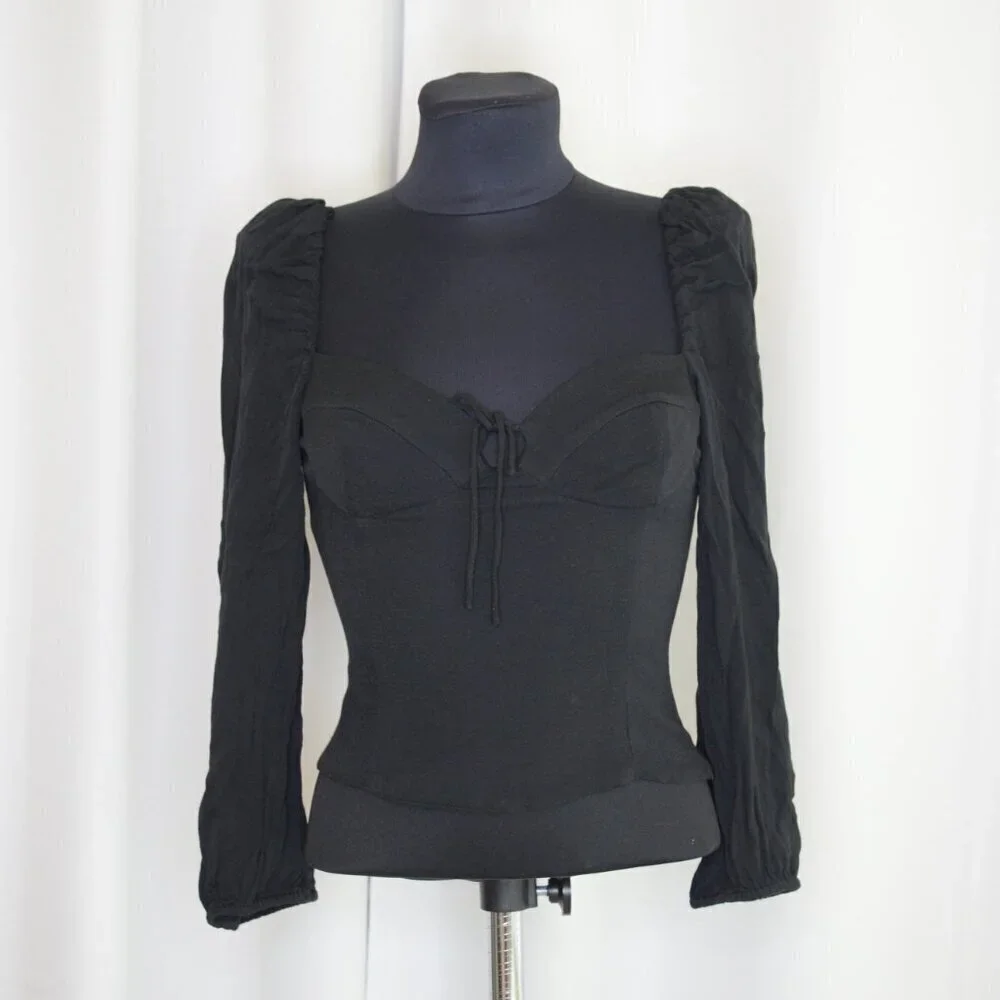 Aritzia Wilfred Novella Blouse Black Sz XS - Picture 2 of 6